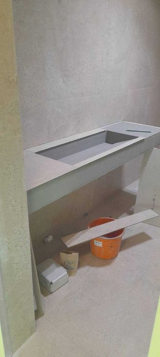 Umywalka z płytek / gresowa na wymiar | Łazienki kompleksowo