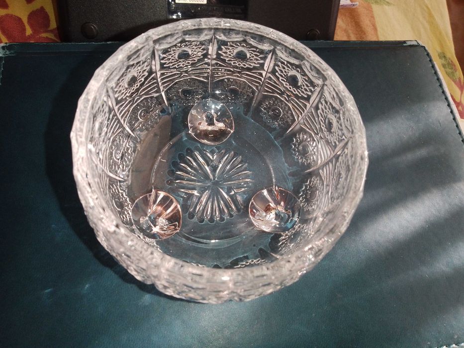 Міні Салатник на ніжках скло нарізне