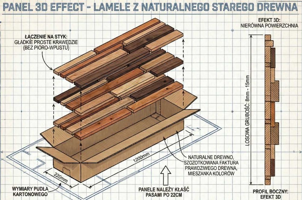 Rustykalne Stare Drewno | PANEL 3D NA ŚCIANĘ Do Salonu | Antik Holz