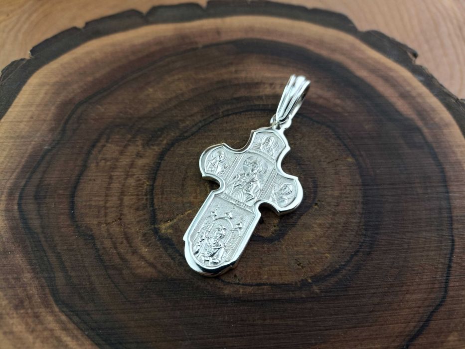 Серебряный нательный крестик 925 пробы. Нерушимая стена. Срібний хрест