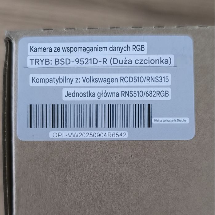 Zestaw kamera cofania do samochodu Volkswagen