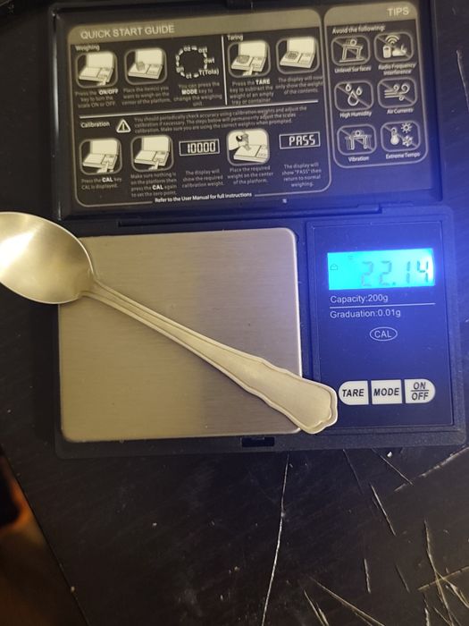 Prata- Colher prata Topazio 925 pesada