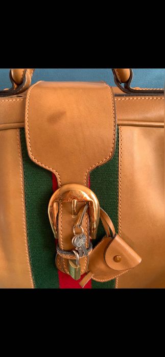 Вінтажна шкіряна оригінальна валіза Gucci 1970 років, ретро чемодан