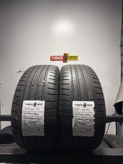 Opony letnie Bridgestone 225/50R17 komplet 2 sztuki #L758