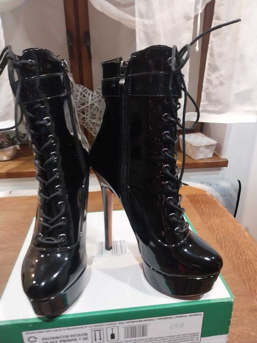 Botki lakierowane damskie 38roz nowe