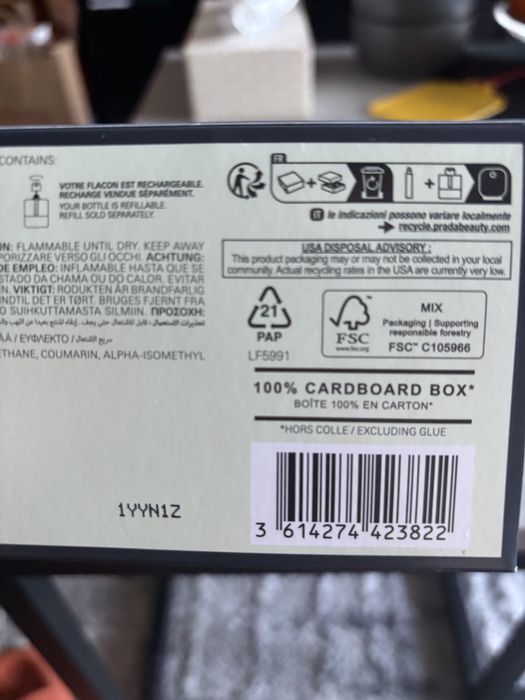 Pudelko po perfumach Prada