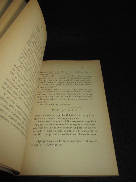 Livro O Problema do Jogo Victorino Coelho 1ª edição 1913 Muito Raro