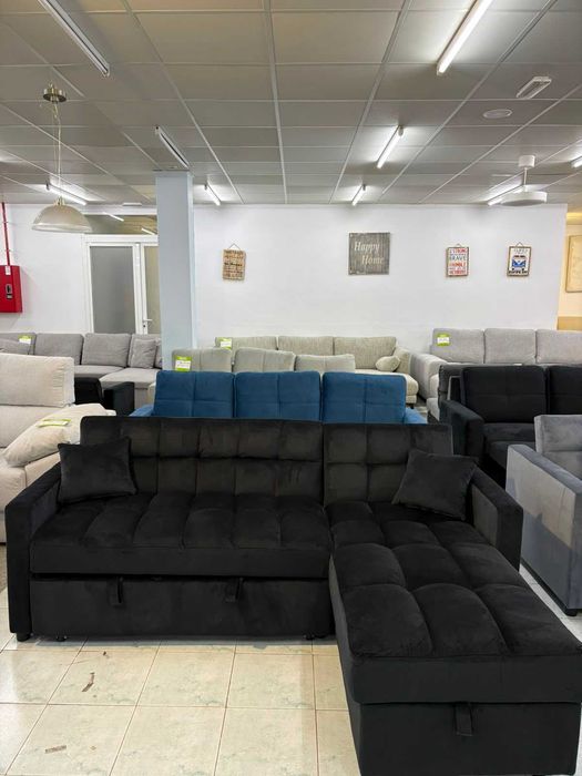 Novo sofá chaise longue preto - ENVIO GRÁTIS