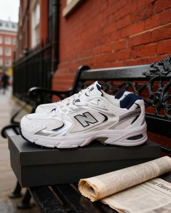 New Balance 530 White Silver Navy Rozmiar 37.5