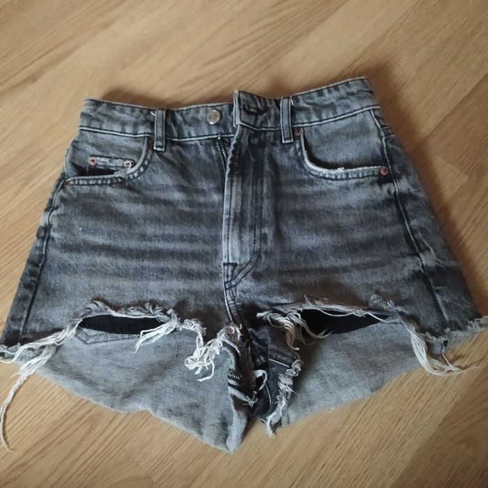 Spodenki szorty dżinsowe 34 Zara czarne szare