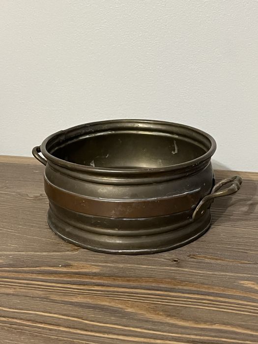 Osłonka wazon na doniczkę mosiądz vintage