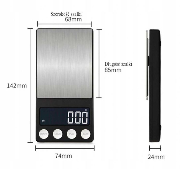 Waga Jubilerska Elektroniczna 0,01g 500g Duży Wyświetlacz  LCD
LCD
149
