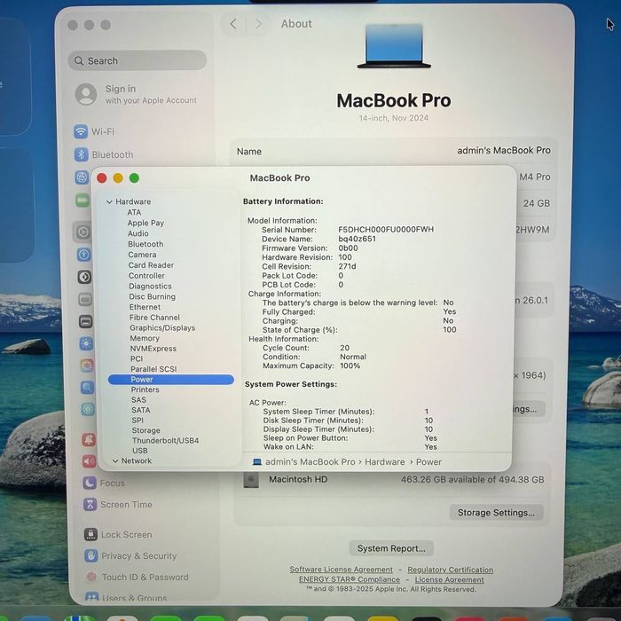 №2887	MX2H3	MacBook Pro 14 	Space Black	M4 Pro	24/512