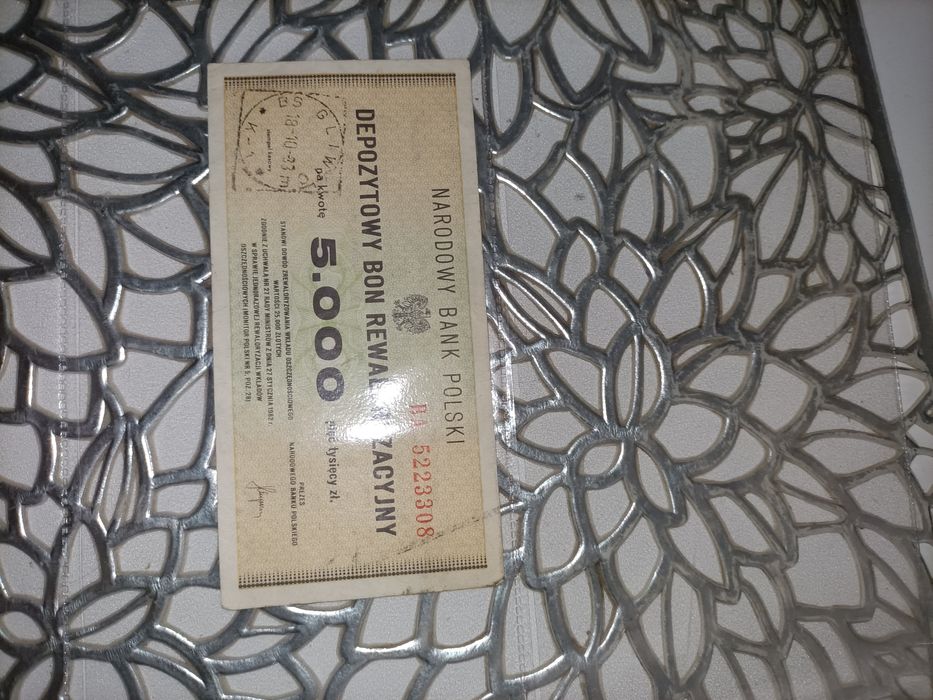 Depozytowy bon vintage