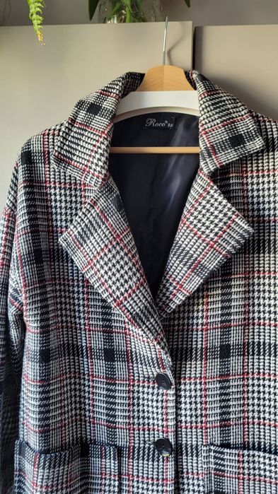 NOWY Płaszcz damski klasyczny przejściowy oversize rozm.38