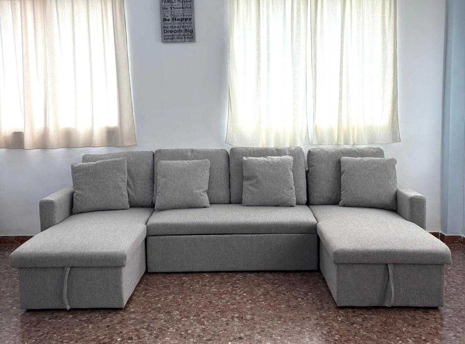 Sofá-cama de casal completamente novo com chaise longue + portes por 610€!