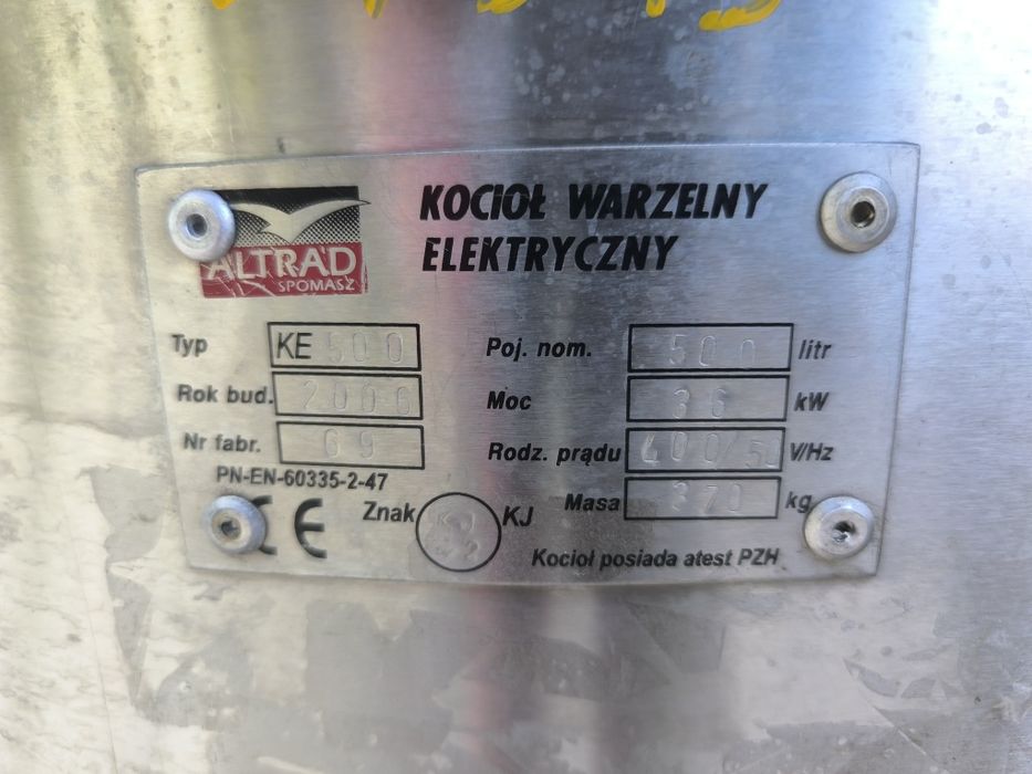 Kotły warzelne 2 x 500l komplet