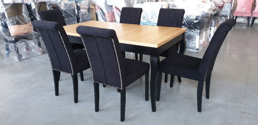 Krzesło pikowane czarne do salonu jadalni Producent PROMOCJA!nowe