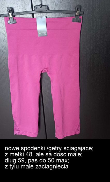 Legginsy, spodenki modelujące różowe fuksja ok 46