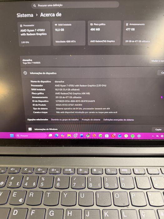 Lenovo slim 7 (16/512) ryzen 7