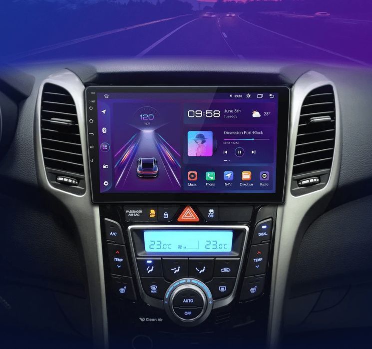 Radio Android 15 9” CarPlay Android Auto Hyundai i30 Elantra GT 11–17 PL 6GB/128GB GPS Nawigacja Stacja Multimedialna WiFi Bluetooth DSP 4G LTE PL