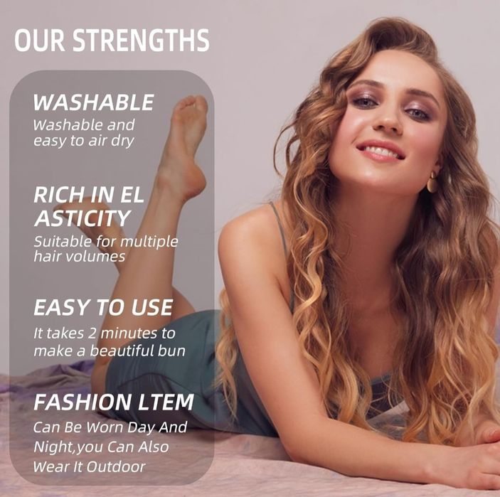 Luckybear Satynowy wałek SILK BOW scrunchie do robienia loków