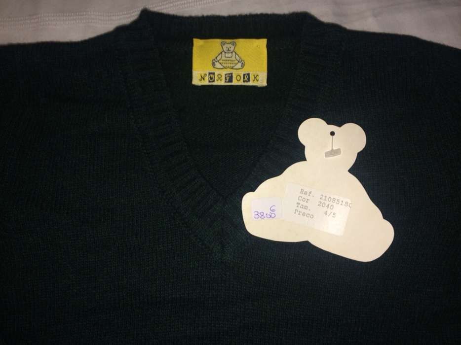 Pullover lã Norfolk verde escuro tam 4/5