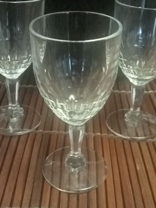 Lote de 6 copos ( 3+3) de cristal e meio cristal
