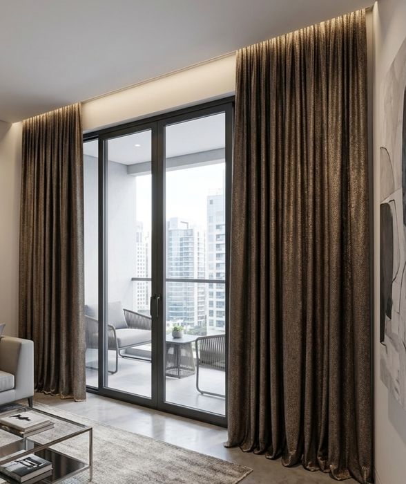 Cortinas castanhas