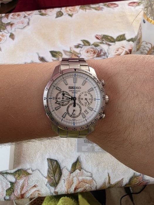 Чоловічий годинник Seiko Chronograph 6T63-00D0 White Quartz