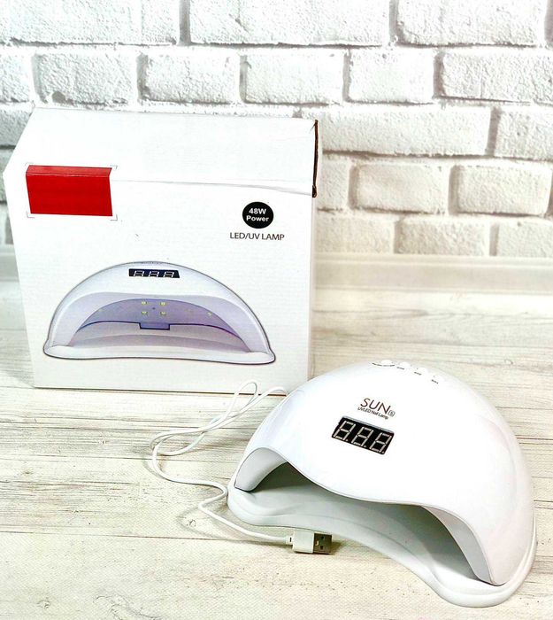 Лампа для маникюра UV+LED SUN 5 White (белая) питание от USB, 48 Вт