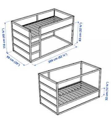 Łóżko piętrowe Ikea Kura