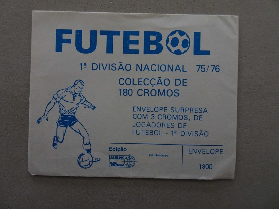 Carteira cromos fechada Futebol 1ª divisão nacional 75/76 Clube Cromo
