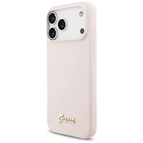 Etui Guess Silicone Script Metal Logo MagSafe na iPhone 17 Pro Max - r