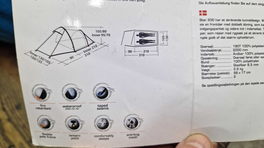 Namiot dwuosobowy nieużywany / easy camp / niebieski