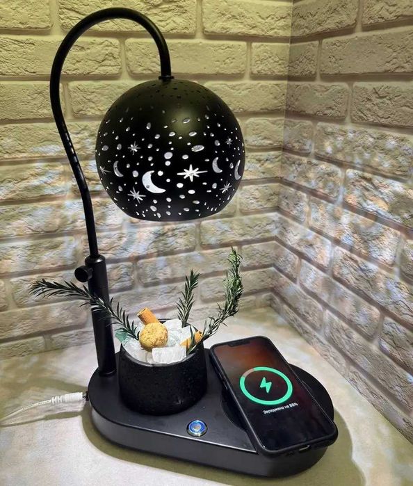 Лампа Sky Місячне світло з бездротов зарядкою bluetooth колонк аромад
