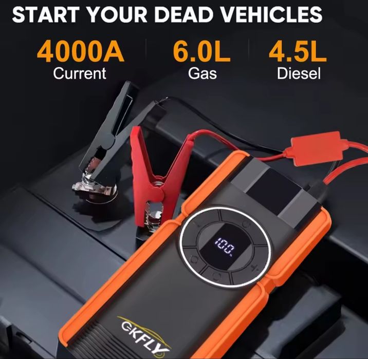 4 em 1 -  Booster - Compressor de Ar - Powerbank-Lânterna