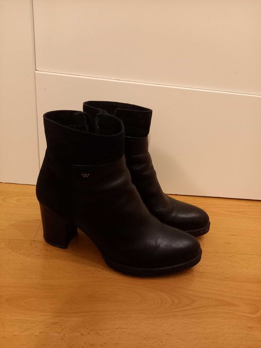 Buty damskie zimowe Ryłko 39 obcas czarne