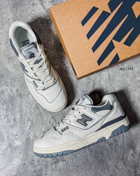 Кросівки чоловічі 41-44 New Balance Aimé Leon Dore x 550 White Grey Yellow