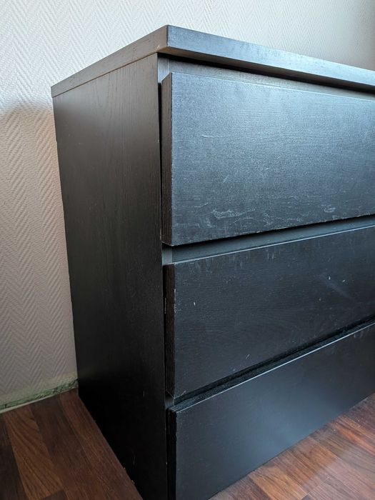 Komoda IKEA MALM, 6 szuflad, czarnobrąz, 160 x 78 cm