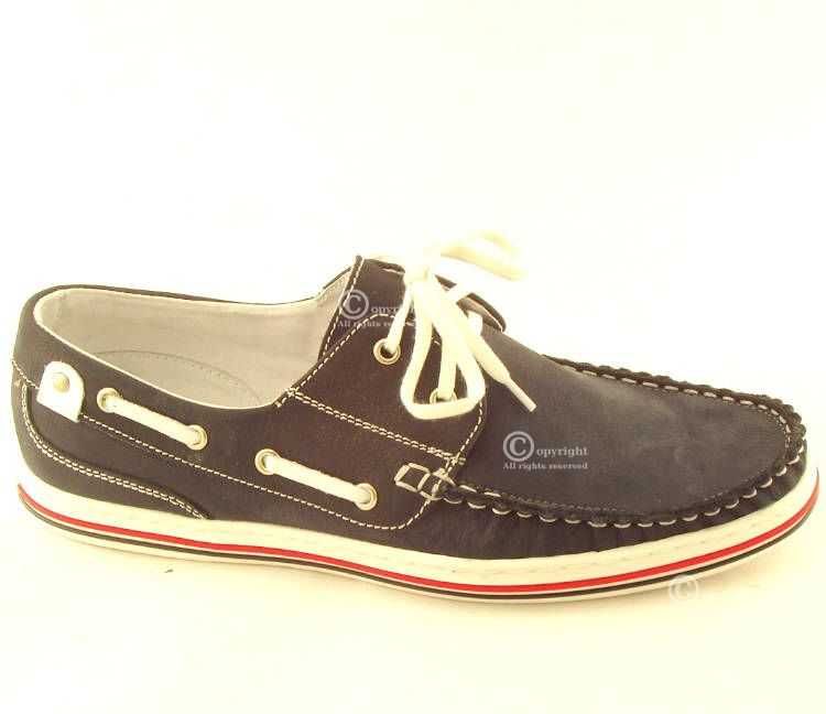 Skórzane granatowe męskie półbuty roz. 45