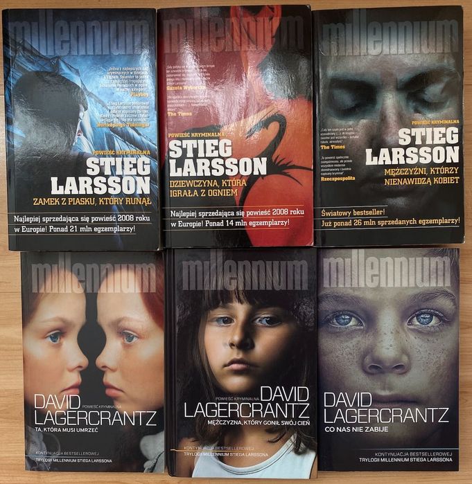 Millennium – Pakiet 6 tomów (Stieg Larsson + David Lagercrantz) | Stan bardzo dobry