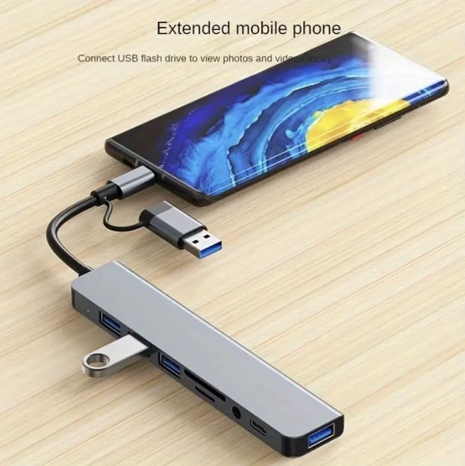 Перехідник USB Hub 8in2