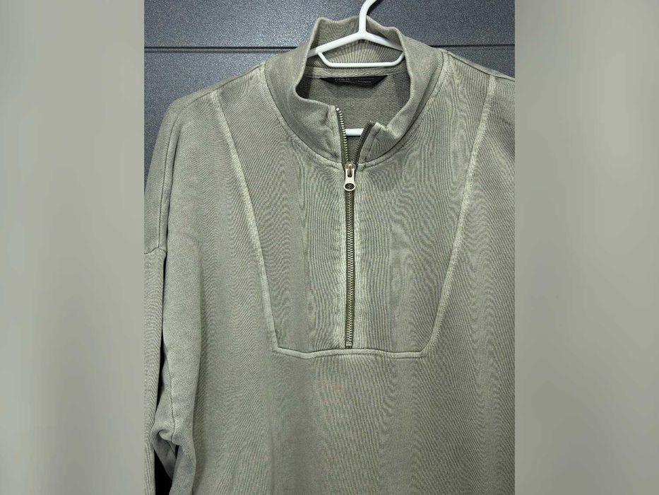 Bluza miętowa luźny krój na zamek XL