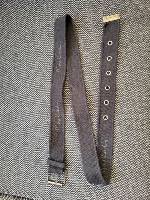 Pasek czarny Pierre Cardin materiał