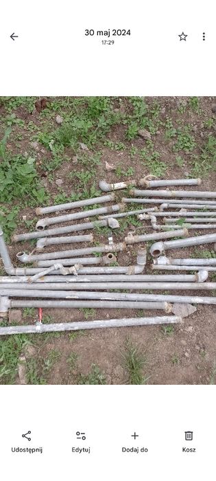 Rury stalowe ocynkowane gwintowane 1cal i inne, zawory,kolanka,trojniki