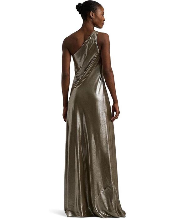 Ralph Lauren. Вечернее платье в пол серебро с одним плечом р М (8 сша)