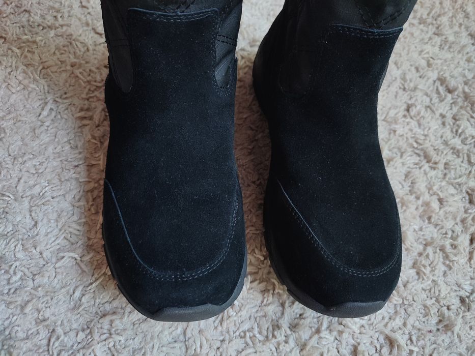 Чёрные стёганые зимние ботинки сапоги Land's End. Стелька 24 см.