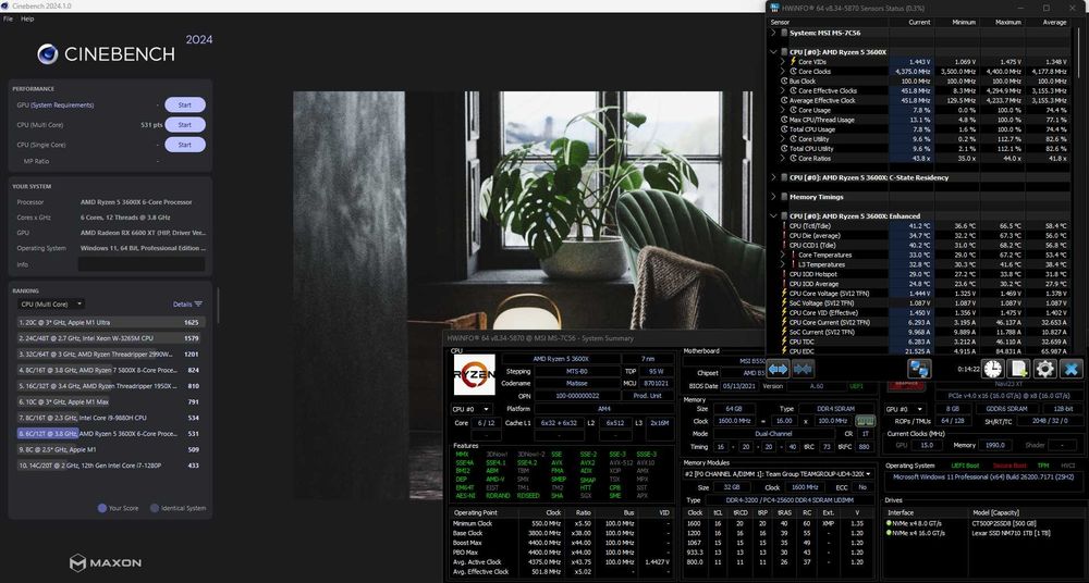 CPU AMD Ryzen 5 3600x