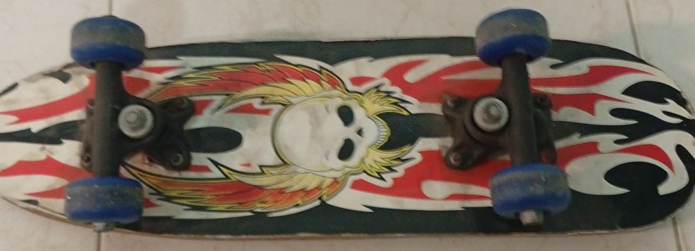 Miniskate com desenho de caveira